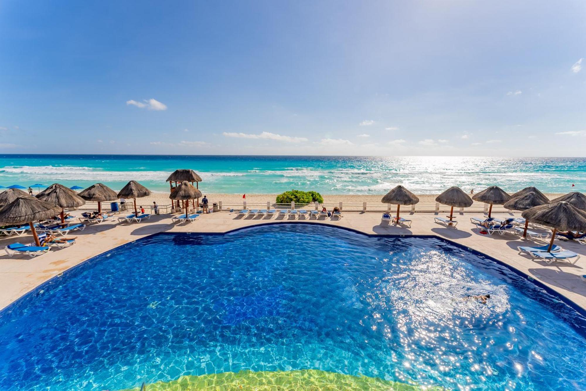 Amazing Caribbean Ocean View At Villas Marlin In Канкун Екстериор снимка