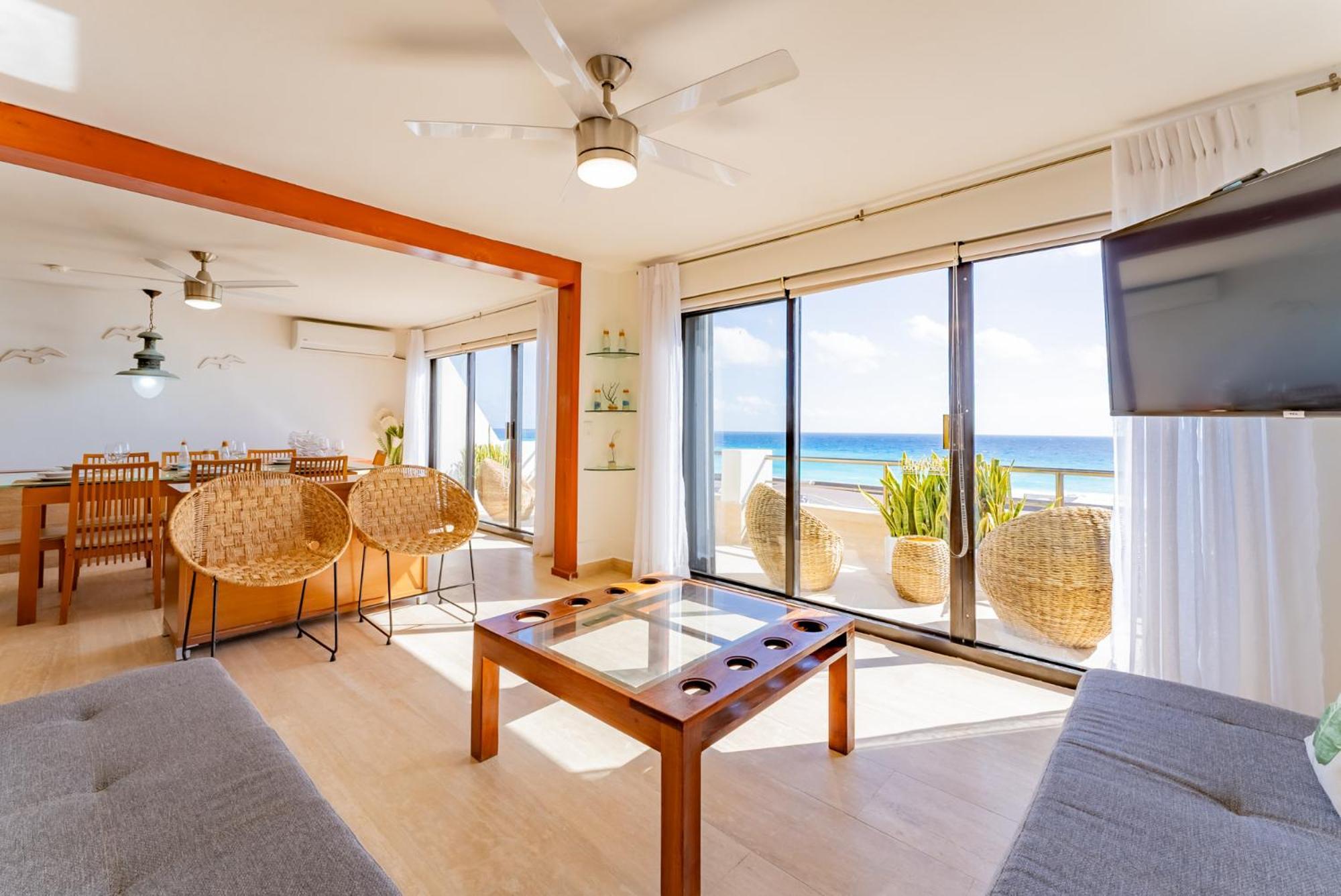 Amazing Caribbean Ocean View At Villas Marlin In Канкун Екстериор снимка