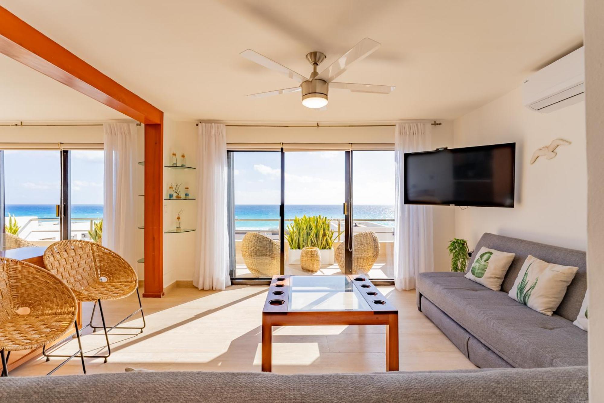 Amazing Caribbean Ocean View At Villas Marlin In Канкун Екстериор снимка