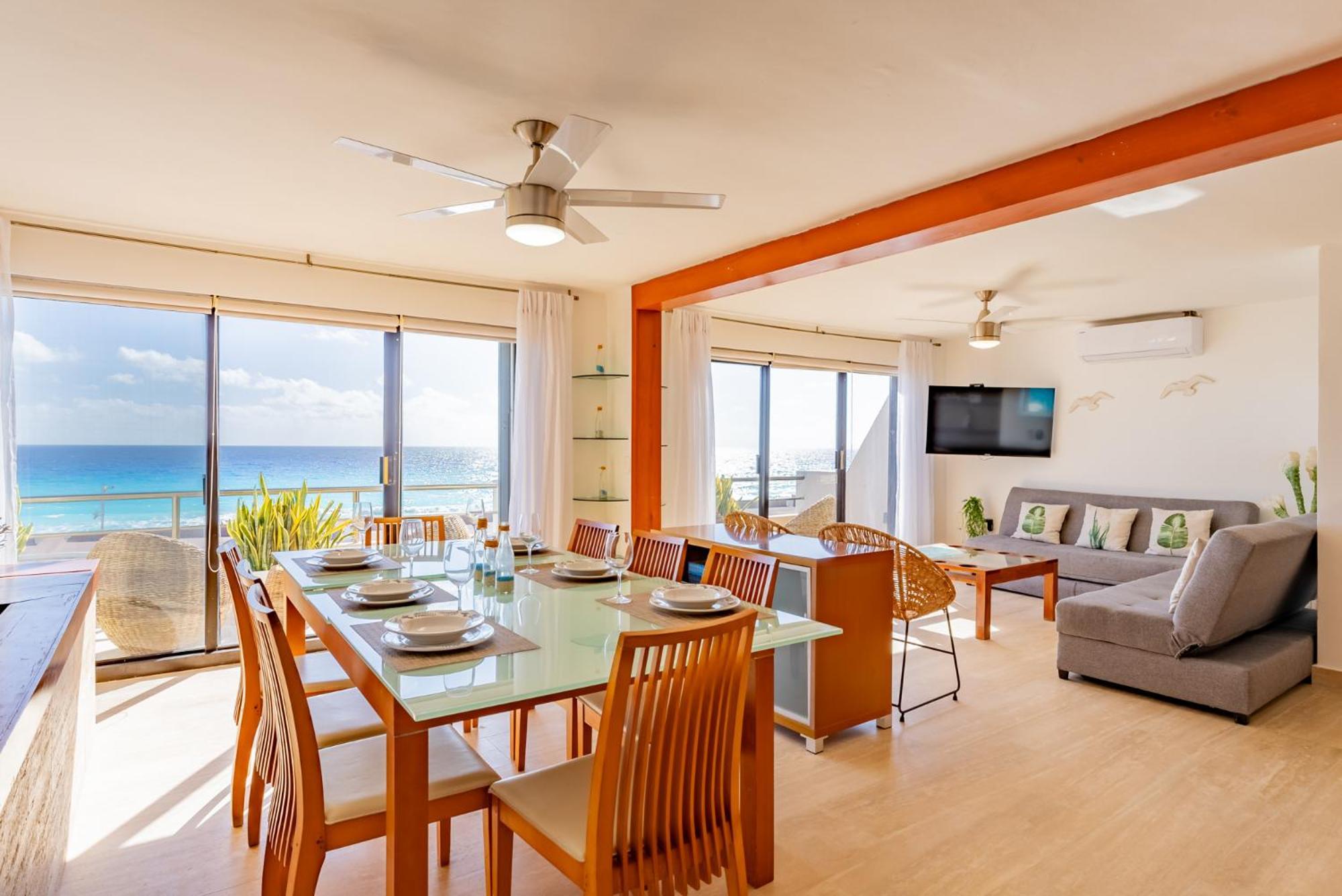 Amazing Caribbean Ocean View At Villas Marlin In Канкун Екстериор снимка